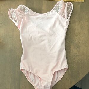 Bloch Light Pink Bodysuit with Lace Accents
